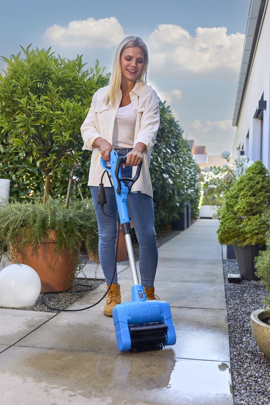CFH Nettoyeur électrique de surfaces et de joints - AVEC tige télescopique et 3 brosses à joints - 500W - EMB684