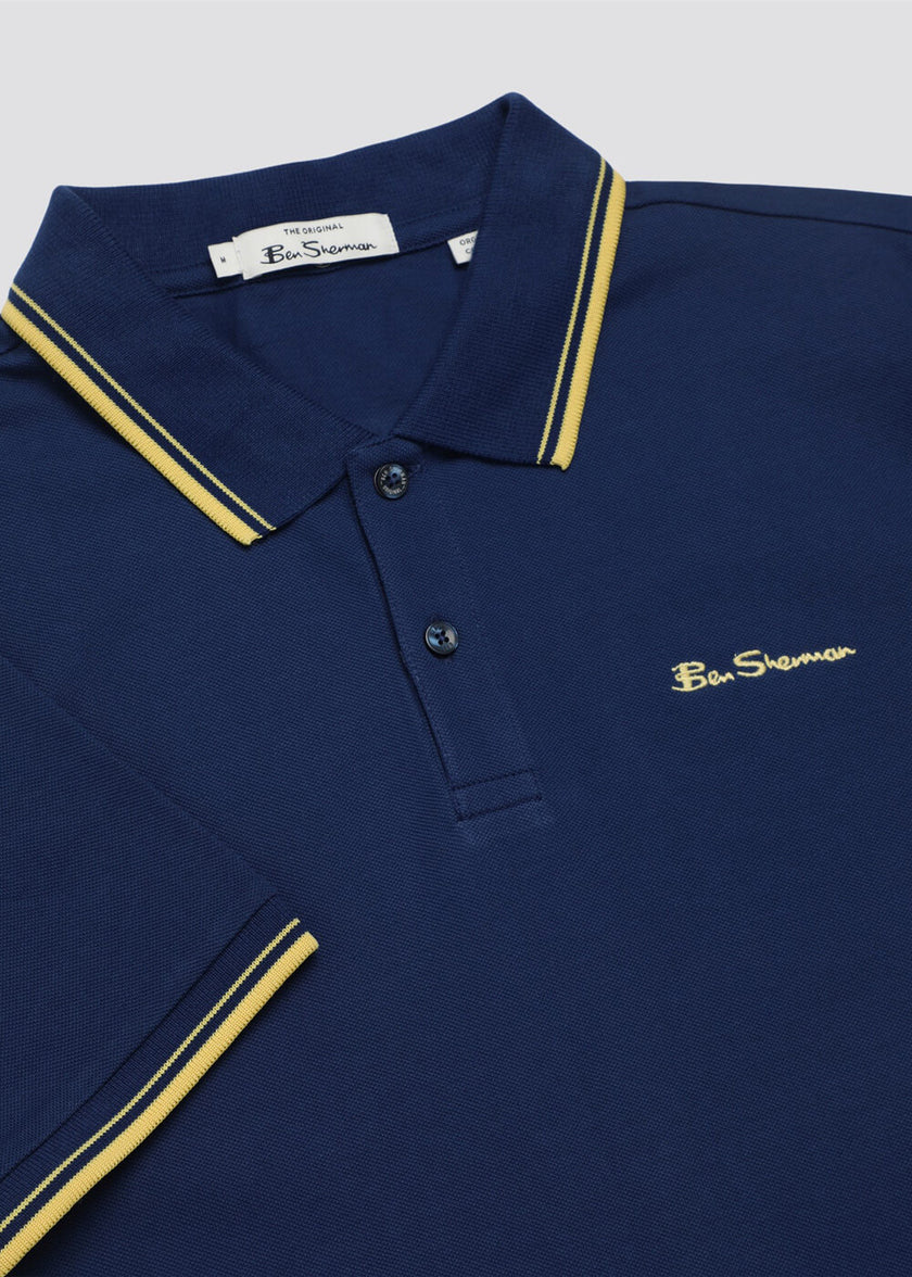 Polo Signature Ben Sherman - Homme - Casual & Stylish - Denim bleu foncé - Taille S