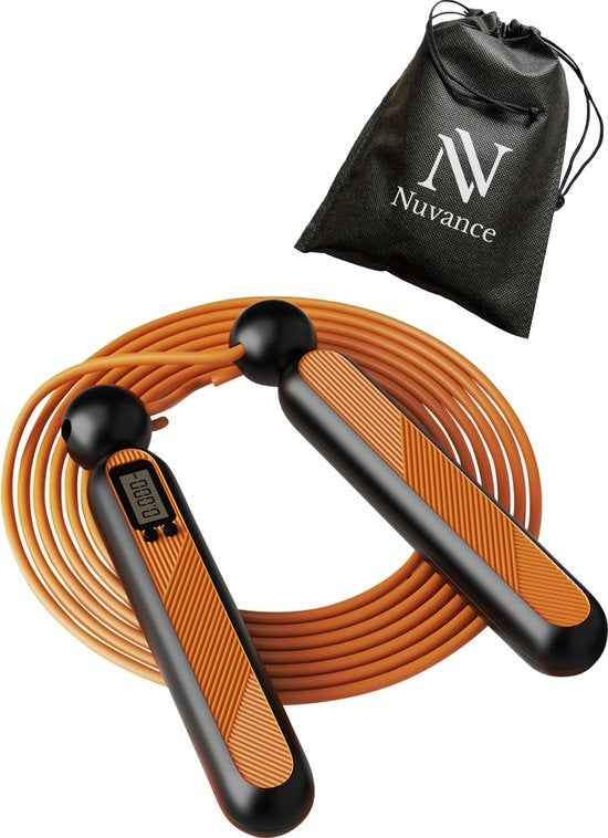 Nuvance - Corde à sauter sportive professionnelle avec compteur numérique - pour adultes et enfants - réglable - Corde à sauter - Speedrope