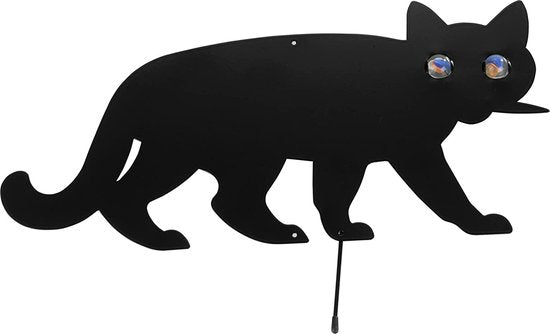 Lot de 2 épouvantails pour chats Maximex, éloignent les intrus du jardin, en métal laqué noir, avec des boules scintillantes, dimensions (l x h) : 37 x 24 cm