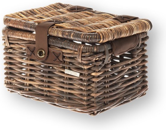 Basil Denton Bicycle Basket S - Frontal - Rotin - Marron - Petit