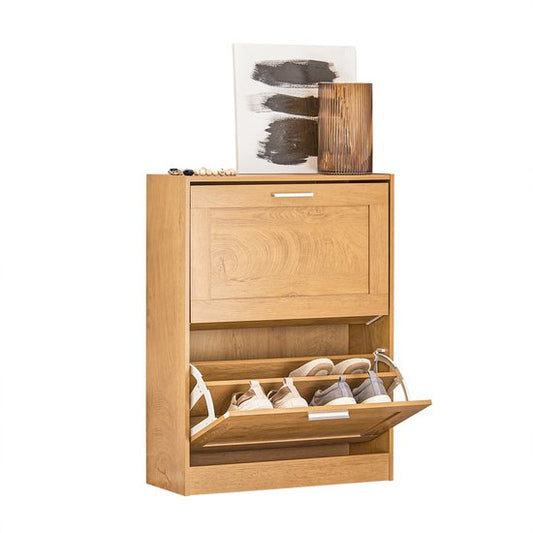 SoBuy FSR137-N Cabinet d'entrée - Bois composite avec 2 volets et design étroit