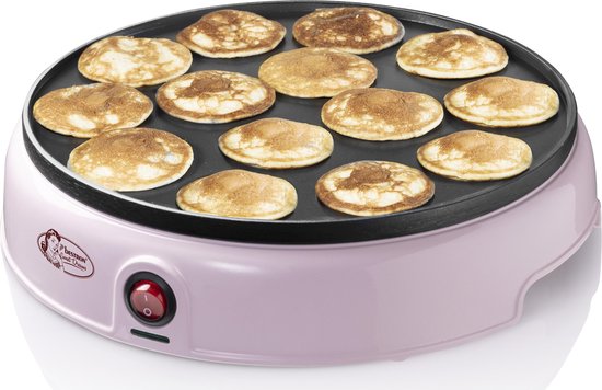 Bestron Poffertjes pan - APFM700SDP - 800W - Poffertjes maker - Electrique - Rose - 5 ans de garantie