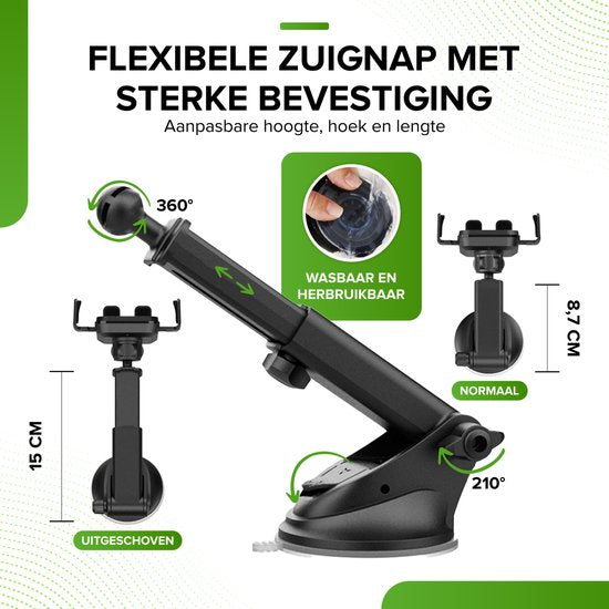 iSetchi Telefoonhouder  - Qi Draadloze Oplader - 15 Watt Snellader - Ventilatierooster