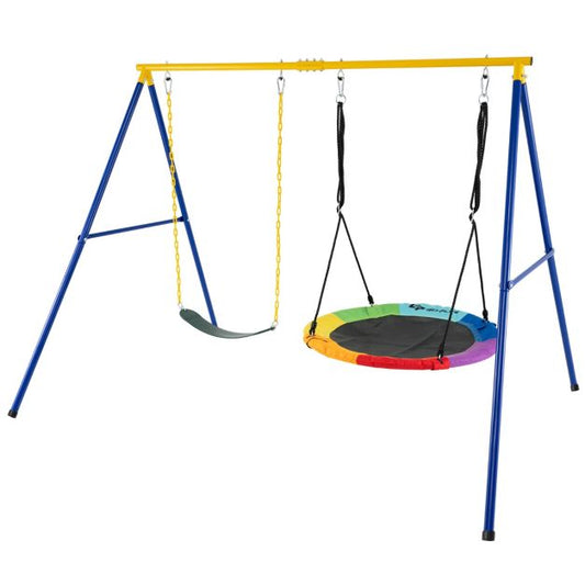 Balançoire double pour enfants Coast avec cadre - 2 balançoires pouvant être chargées jusqu'à 300 kg