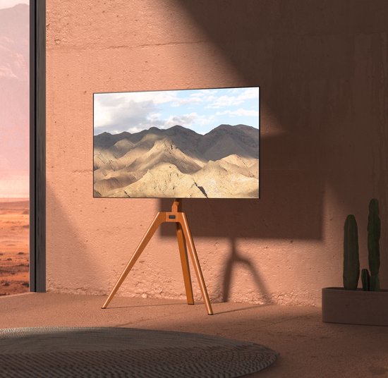 Support TV chevalet de peintre studio de design - rotatif - jusqu'à 65 pouces