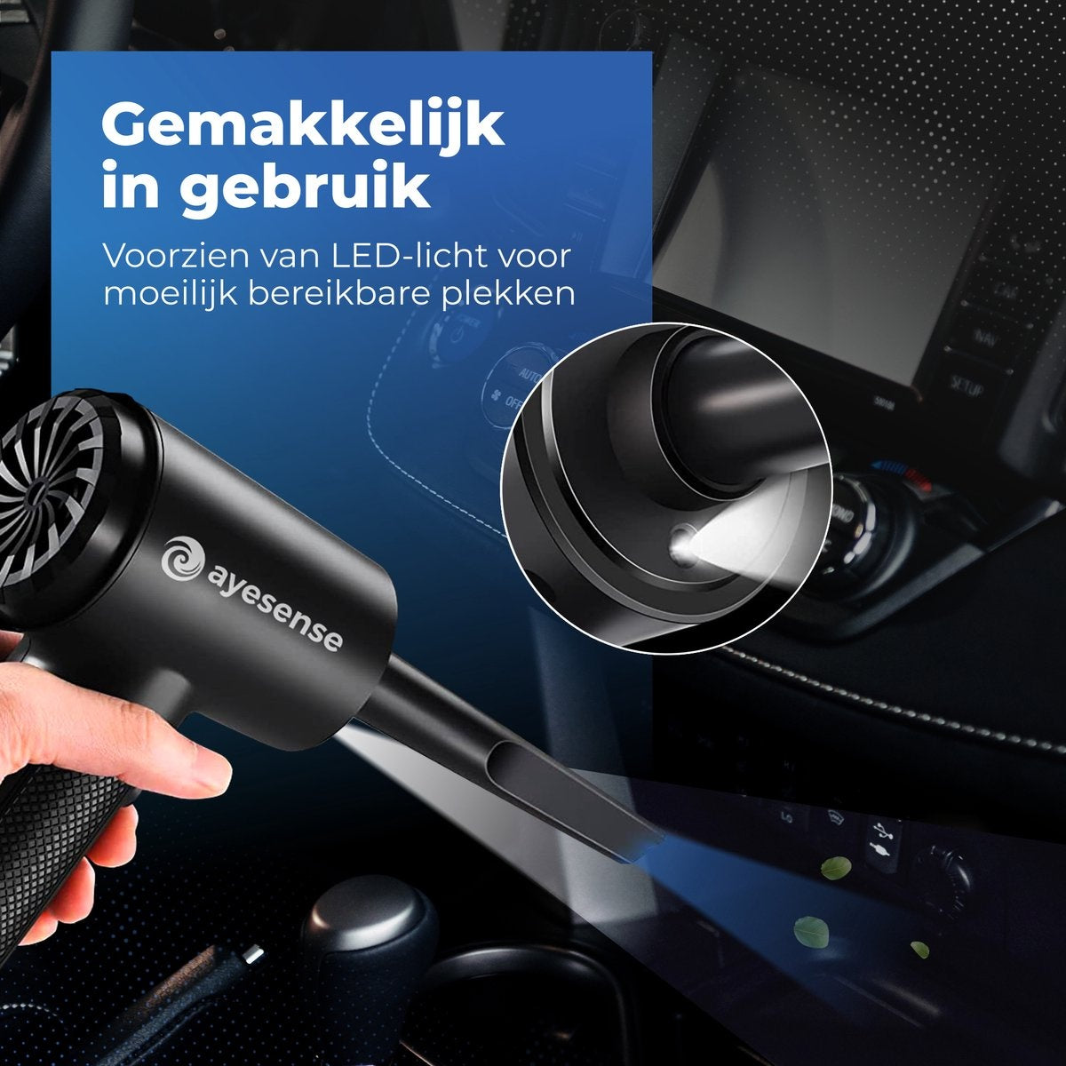 AyeSense 8 in 1 Air Duster Pro - 8 Opzetstukken - Draadloos & Oplaadbaar - Perslucht - Compressed Air
