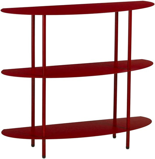 Étagère murale Mica Decorations – Étagère de rangement et étagère murale en métal pour la décoration du salon – Convient aux plantes et aux accessoires – Étagère robuste en fer – 90 x 28 x 81 cm – Rouge
