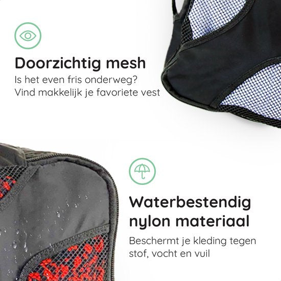 Volcan Packing Cubes - Kit d'organisation pour valise - 4 pièces - Cubes de voyage - Pour sac à dos et valise - Noir