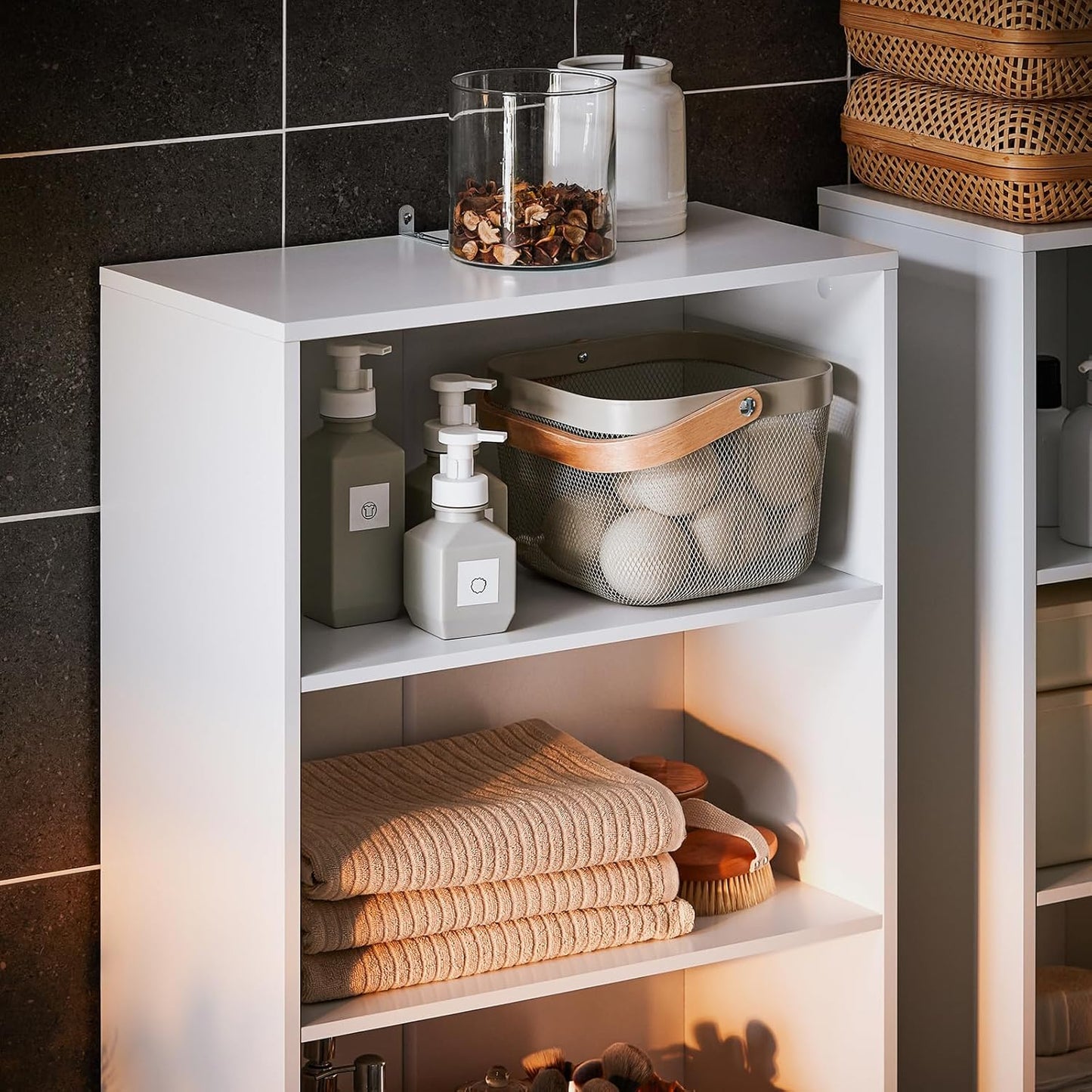 SoBuy Meuble haut - BZR155-W - MDF - Jusqu'à 42 kg. - 60x170x30cm - Blanc