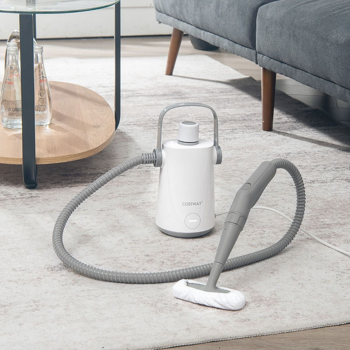 Nettoyeur vapeur portatif Coast - 1000W - 300ml - 10 accessoires inclus - Gris/Blanc