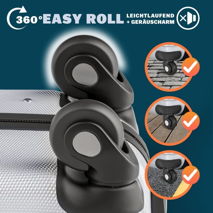 Monzana Set de 3 étuis rigides - M/L/XL - Silver