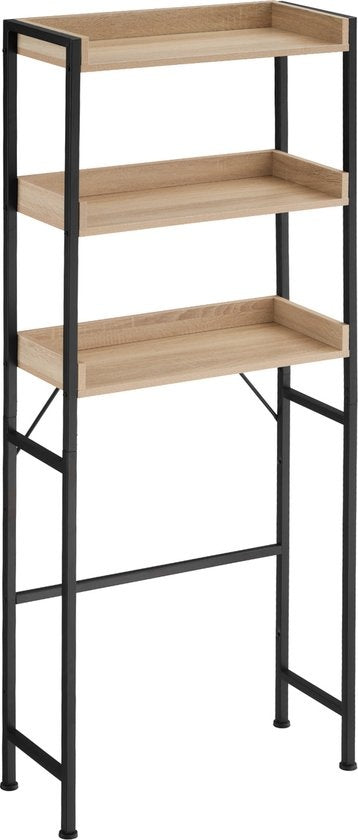 tectake Etagère de salle de bain Seattle 67 x 25 x 165,5 cm Bois clair industriel, chêne Sonoma - 404864