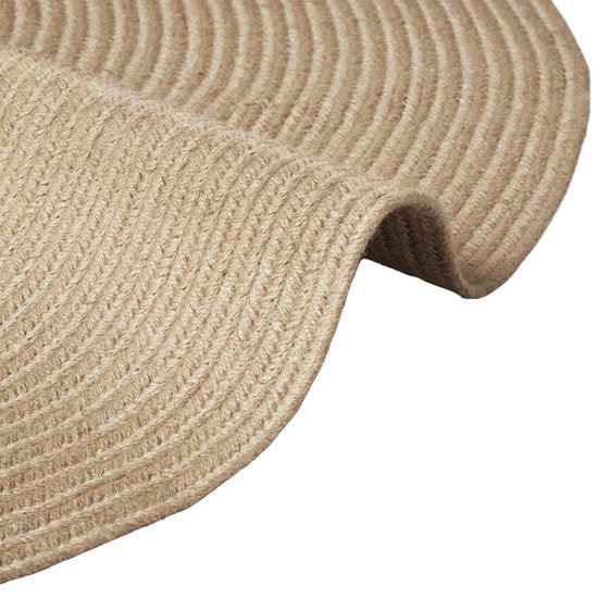 tectake® Tapis tressé - Style Boho - Tapis en jute pour l'intérieur et l'extérieur - Durable et facile d'entretien - Maintien des formes et respectueux des allergies - Tapis rond - Ø160 cm