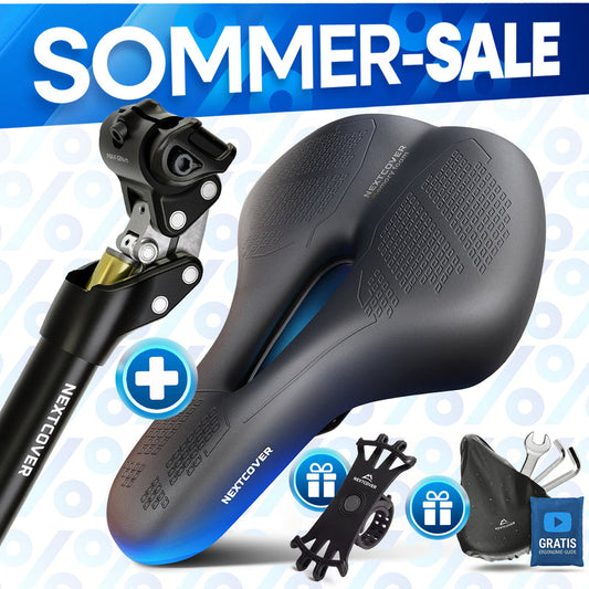 Nextcover ComfortSet MAX - Selle de vélo + tige de selle à suspension - Vélo électrique/Sport - Noir