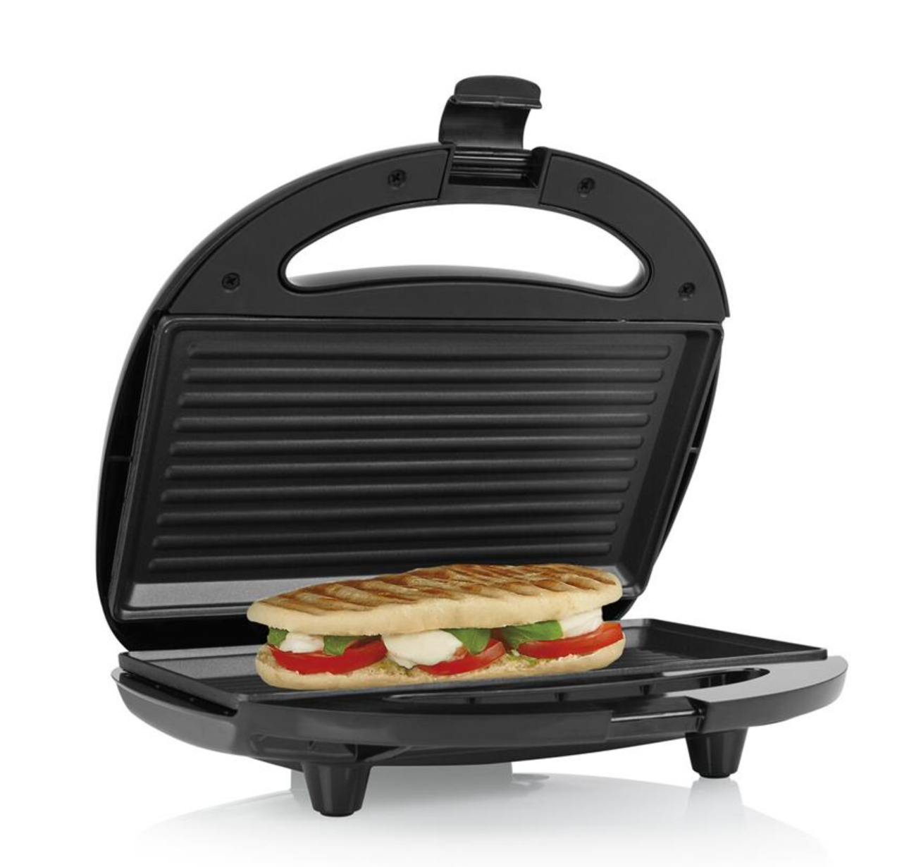Appareil à sandwich Tristar 750 W - Revêtement antiadhésif - Poignée « Cool-touch » - 21,5 x 12 cm - Noir