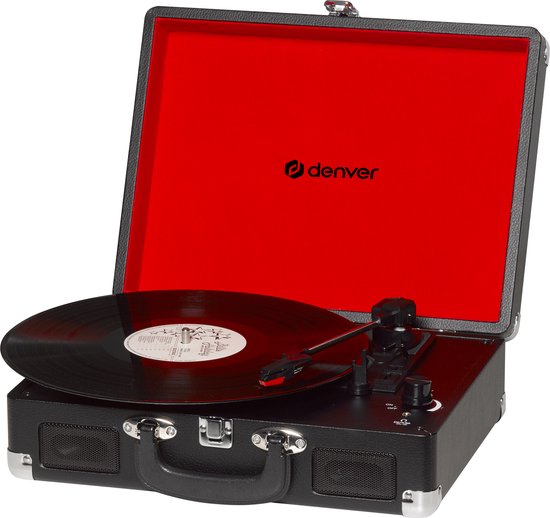 Denver Record Player - Haut-parleurs intégrés - Logiciel PC inclus - Auto-stop - Rétro - VPL120 - Noir