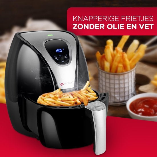 Alpina Friteuse à air chaud L - 2,4 litres - 80-200°C - Minuteur - 1500 Watt - Noir