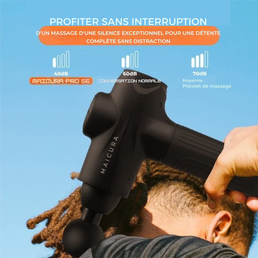 Pistolet de massage Maicura PRO SE - Professionnel - Appareil de massage - 10 têtes - noir