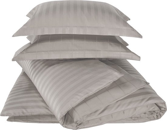 De Witte Lietaer Housse de couette Coton Satin Zygo - Twin Jumeaux - 240 x 220 cm - Taupe