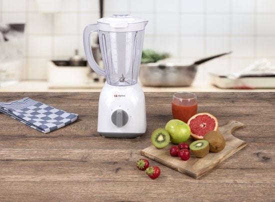 alpina Blender - 1,5 Litre - 400 Watt - Fonction Turbo - Bol en plastique - Blanc