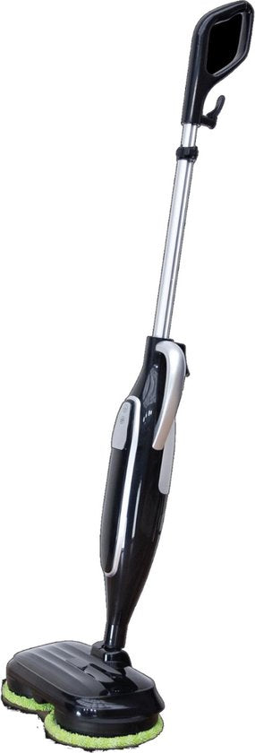 Nettoyeur vapeur Livington Steam Twister avec double tête de nettoyage rotative, nettoie, frotte et fait briller, générateur de vapeur à 3 niveaux, vapeur à 120 degrés, nettoyeur vapeur à main, réservoir d'eau de 350 ml, noir