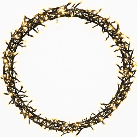 Ceruzo Anneau de Noël - Anneau de décoration avec éclairage - 500 LED - 58 cm de diamètre - Couronne - Blanc chaud - 8 fonctions lumineuses