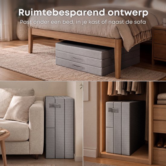 Matelas pliable CozySense® 90 x 200 cm – Matelas d'appoint – Matelas pliable – Respirant – Housse amovible et sac de transport – Épaisseur : 10 cm – Ferme-moelleux