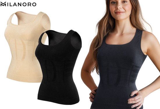 Milanoro - Maillot de corps correcteur de silhouette pour femmes - Noir - M
