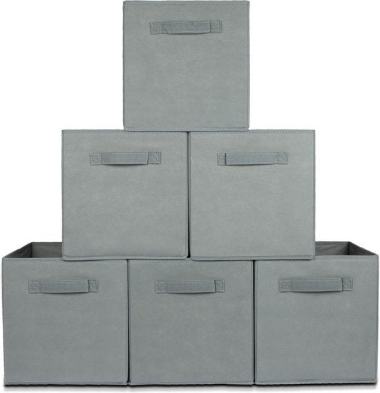 LifeGoods Organiseurs de placards - 6 pièces - 20L - Textile - Gris