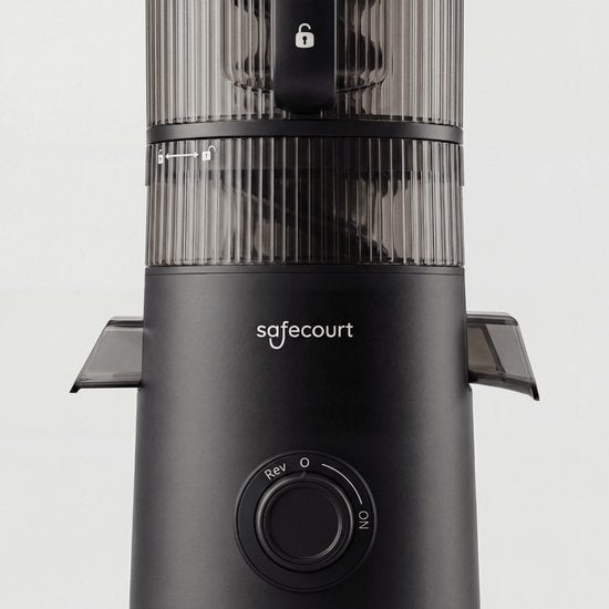 Safecourt Kitchen Slow Juicer XXL - moteur puissant [Technologie de pré-coupe et de pression à froid] - nettoyage facile - sans BPA - presse-agrumes Noir