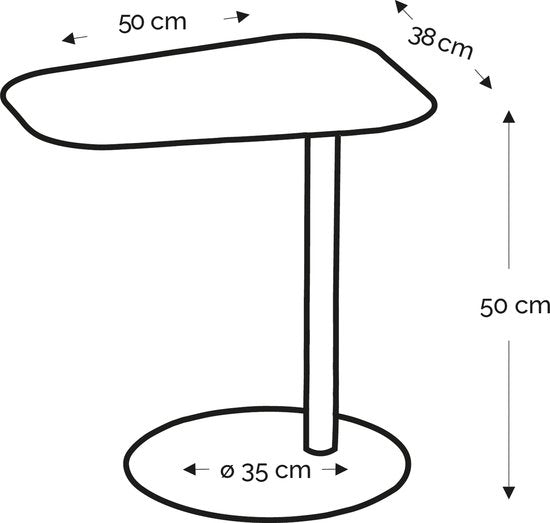 Spinder Design Table d'appoint NOORA - Noir - 50 High - Acier