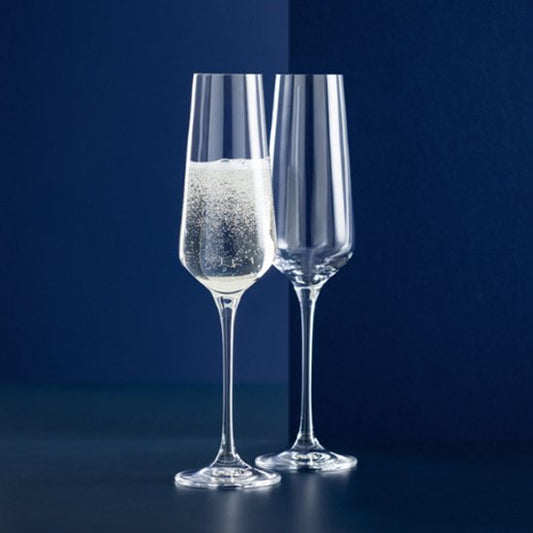 Lot de 2 verres à champagne – 200 ml – Design élégant avec pied allongé – Verres à champagne de luxe pour les occasions festives
