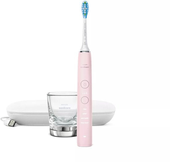 Philips Sonicare DiamondClean 9000 - Brosse à dents électrique - Rose pâle - Verre de recharge - HX9911/29