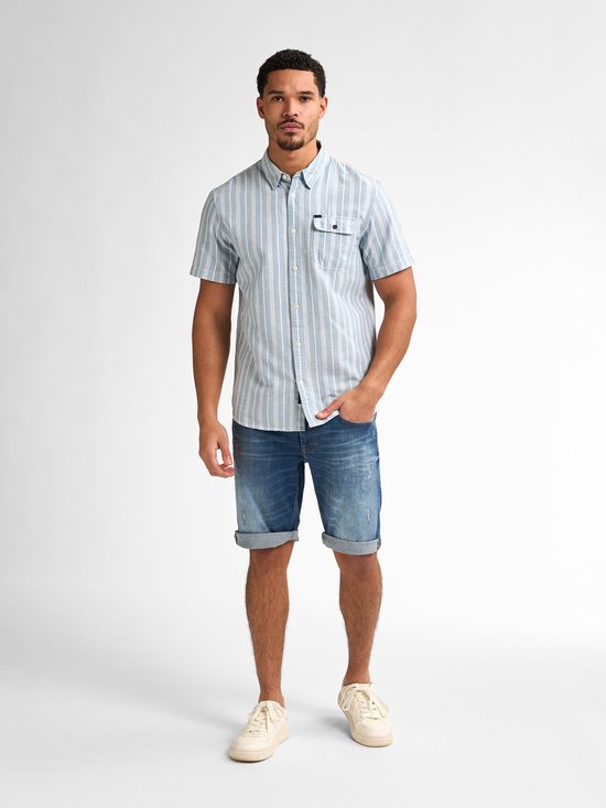 Petrol Industries - Chemise rayée pour homme Turtlevista - Bleu - Taille M