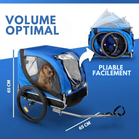 Remorque vélo pour chien - Bicycle Gear - max 40 KG - pliable et housse de pluie- Bleu