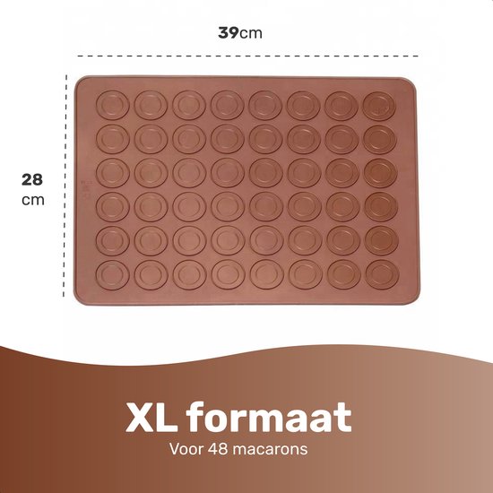 Tapis de cuisson pour macarons - Pour 48 pièces - Macaron - Moules en silicone pour la cuisson - Set - Résistant au lave-vaisselle - Résistant au four - Tapis pour macarons - Tapis pour le four