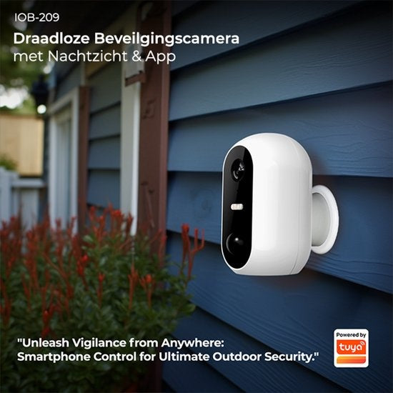 Denver Security Camera Wireless Outdoor - Caméra avec vision nocturne - Tuya App - WiFi - Full HD - 1080P - Détection de mouvement - Facile à installer - IOB209 - Blanc