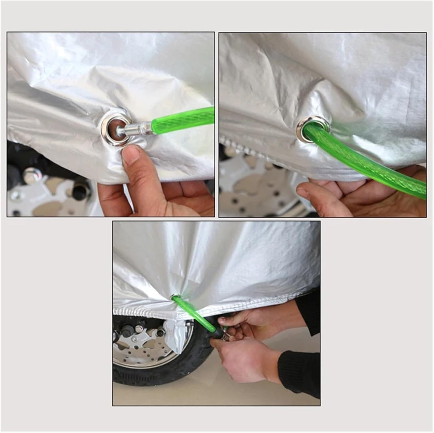 Housse de moto imperméable - argentée - coupe-vent - résistante aux déchirures - pour la plupart des motos