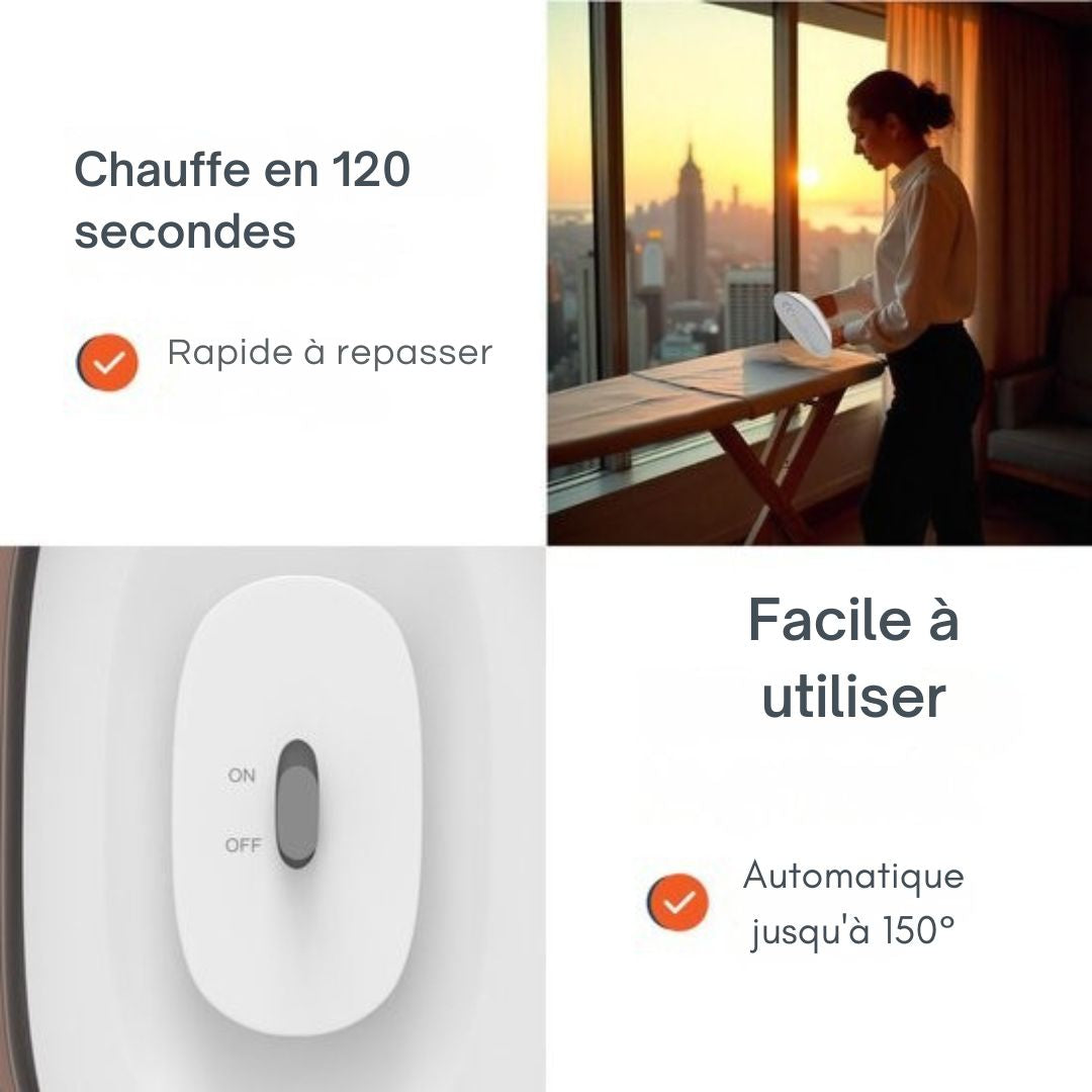 Fer à repasser de voyage - Merkloos - Mini - compact et portable - Fonction séchage et vapeur - blanc