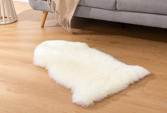 Home&Comfort Peau de mouton - Crème - 90x60 cm - Peau de mouton douce et chaude