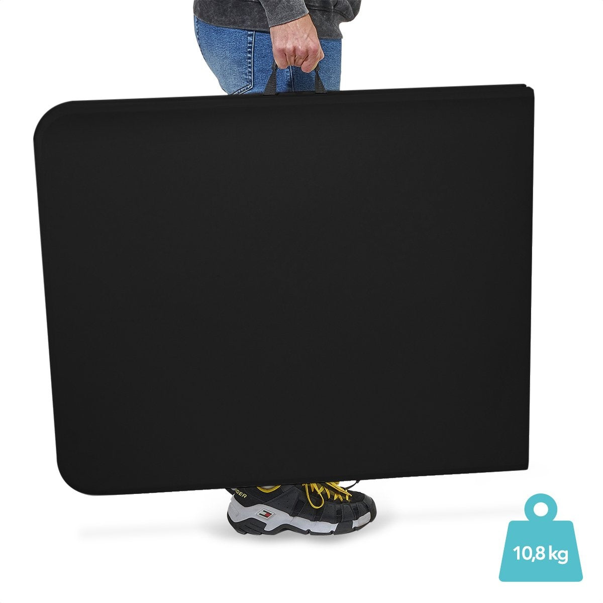 Table pliante LifeGoods - 70x180cm - ajustable et robuste - Résiste aux intempéries - pour l'extérieur - Noir