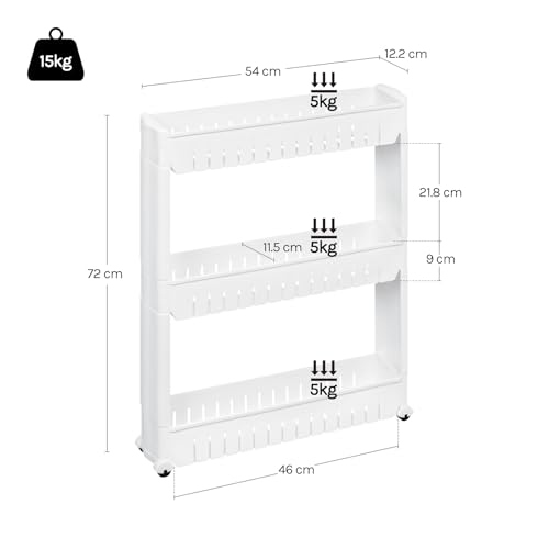 Woltu Kitchen Cupboard Pull-out Shelves with Wheels White 3 Pieces (étagères coulissantes à roulettes pour armoires de cuisine)