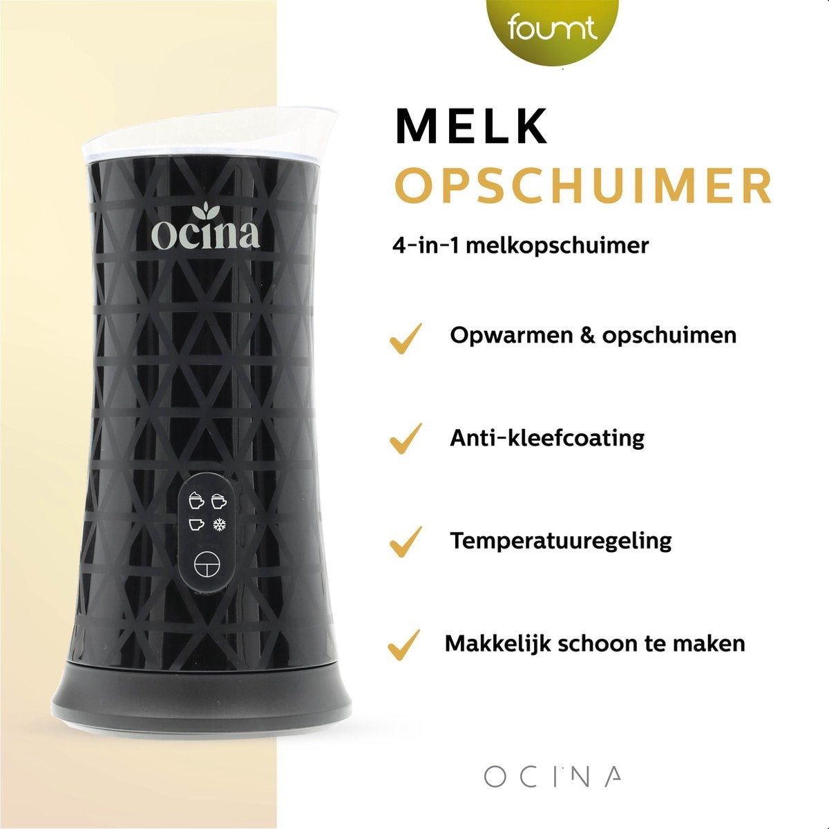 Ocina - Mousseur à lait petit - noir