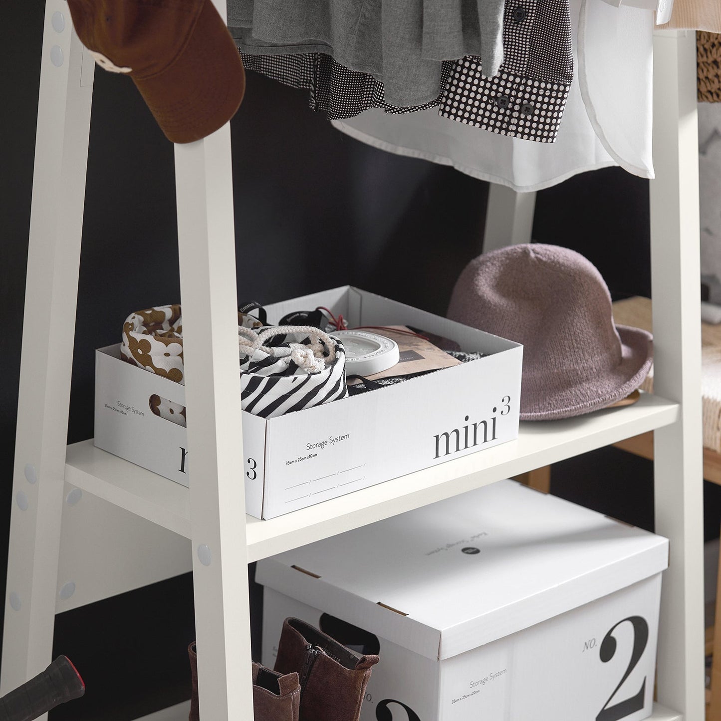 SoBuy Portemanteau - MDF - Max. 15 kg - 66 x 39 x 180 cm - Blanc