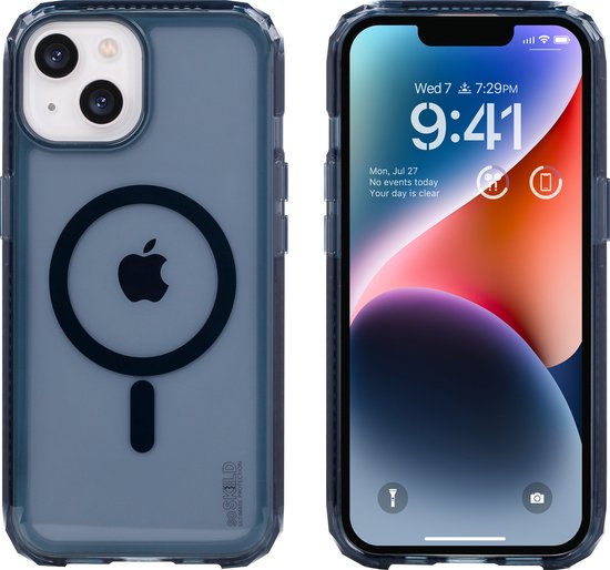 SoSkild Case iPhone 15 Plus - MagSafe - Defend Heavy Impact Case - Coque magnétique transparente Magsafe - Gris fumé