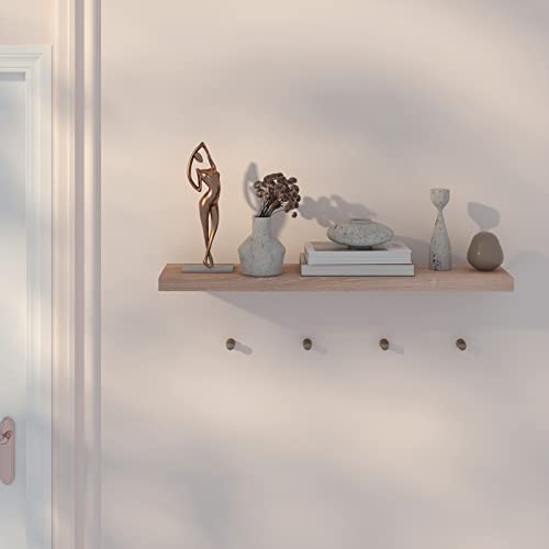 Eugad Wall Shelf 0117QJ - Etagère flottante robuste - Chêne - 80 cm