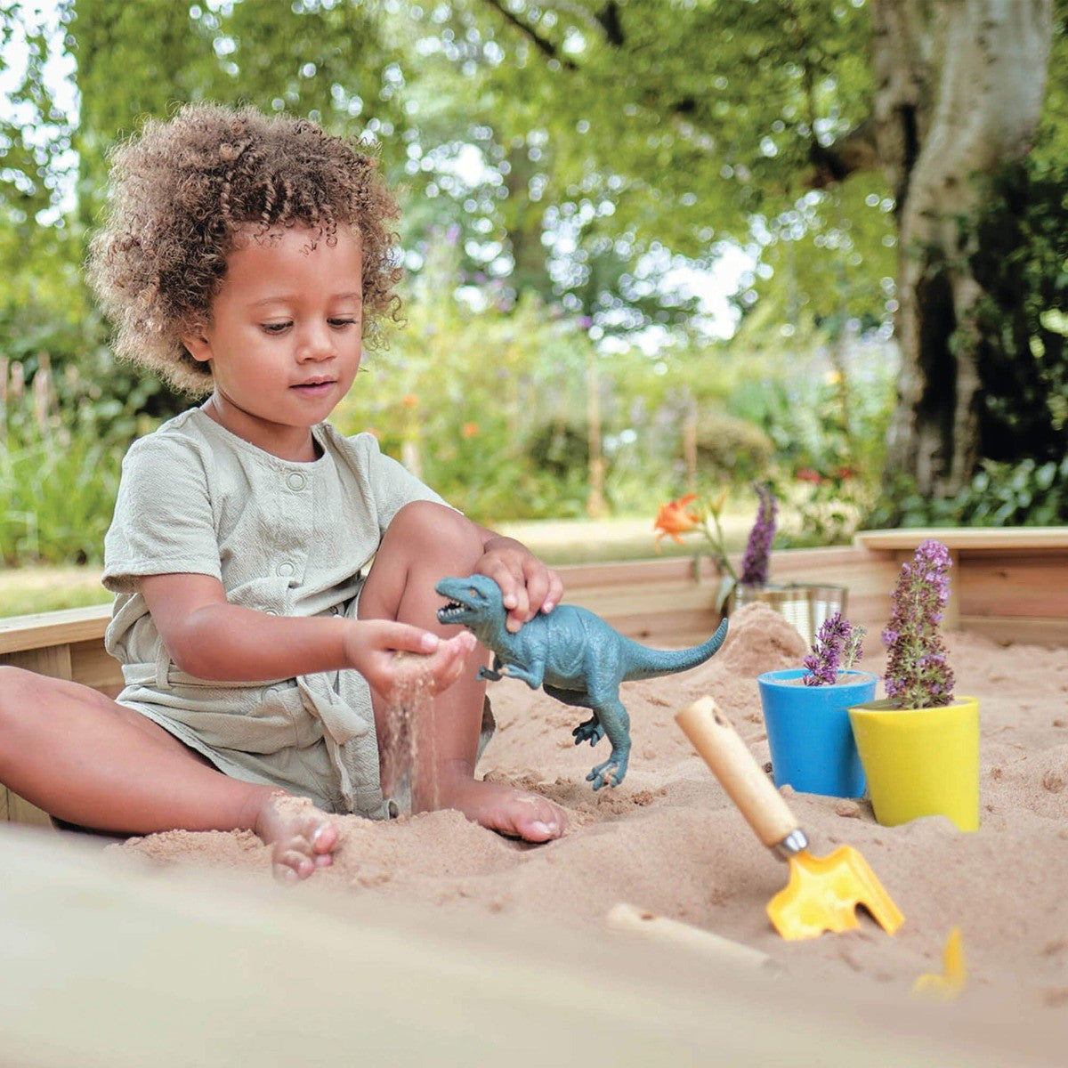 Plum Play Bac à sable géant en bois avec couvercle 1,5 x 1,5 m - Bois naturel