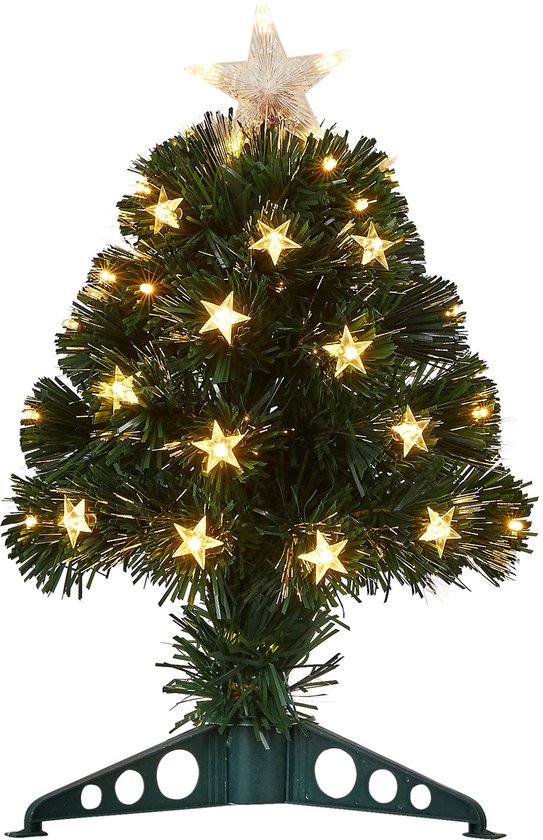 Sapin de Noël artificiel Mercury de Luca Lighting avec éclairage à fibre optique - H 45 x Ø 25 cm - Vert
