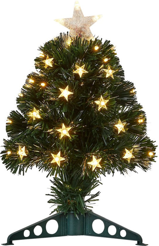 Sapin de Noël artificiel Mercury de Luca Lighting avec éclairage à fibre optique - H 45 x Ø 25 cm - Vert